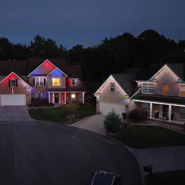 Exterior home lighting setup in Knoxville from Smoky Mountain Lighting